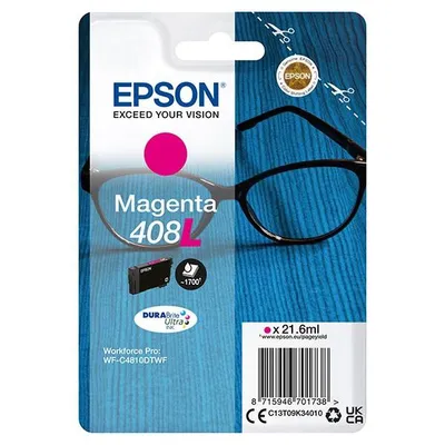 Epson oryginalny ink / tusz c13t09k34010, t09k340, 408l, magenta, 21.6ml, EPSON wf-c4810dtwf