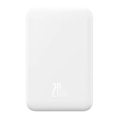 Magnetyczny mini powerbank Baseus 5000mah, usb-c 20w (biały)