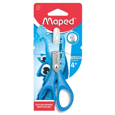 Nożyczki MAPED essentials pulse szkolne 13 cm niebieskie blister kartonowy