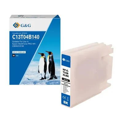 G&g kompatybilny ink / tusz z c13t04b140, black, 5800s, np-e-t04bxlbk-a, dla epson wf-c8190, wf-c8690