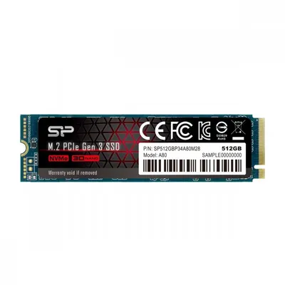 Silicon power dysk ssd a80 512gb m.2 pcie 3400/3000 mb/s nvme