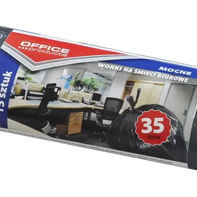 Worki na śmieci ldpe OFFICE PRODUCTS czarne 35l 15szt.