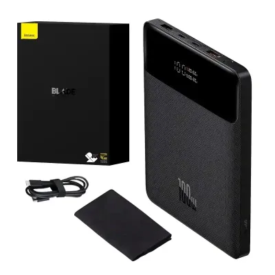 Powerbank Baseus blade 20000mah, 2xusb, 2xusb-c + kabel usb-c 100w (czarny)