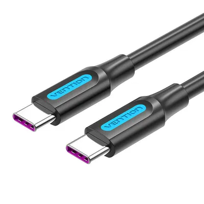 Kabel usb-c 2.0 Vention cotbg pd 100w, 5a, 1,5m czarny pvc