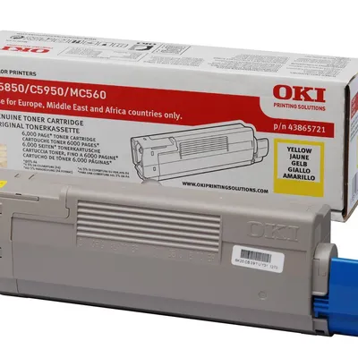 Toner oryginalny OKI c5850/5950 43865721 yellow 6000 stron