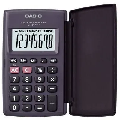 Kalkulator kieszonkowy 127x104x7,5mm Casio hl-820lv box bateria lr54
