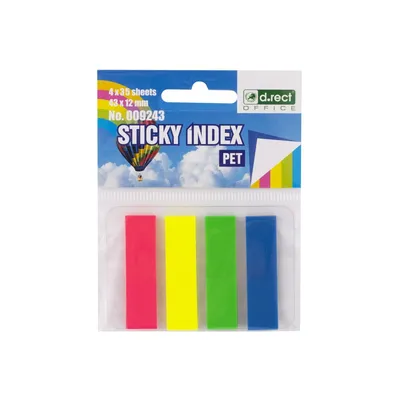 Zakładki indeksujące foliowe 12x43mm mix kolorów 4x35szt