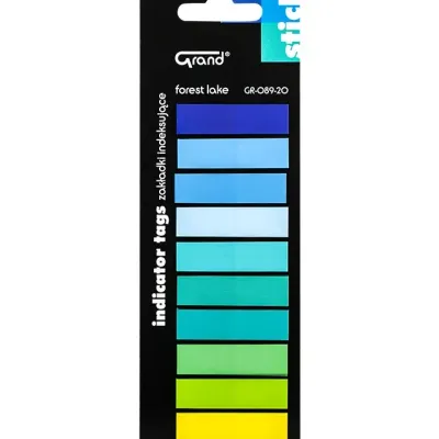 Zakładki indeksujące foliowe 45x11mm Grand gr-089-20 150-1477 mix*10 10x20szt