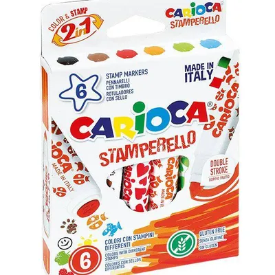 Flamastry pieczątkami Carioca 42279 stamperello 160-1902 mix*6szt
