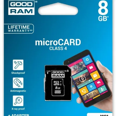 Goodram microsd 8gb c4 1-adapter