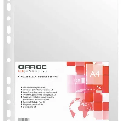 Koszulki krystaliczne a4 OFFICE PRODUCTS pp 40mic 100szt
