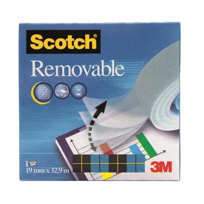 Taśma biurowa do repozycjonowania 19mmx32.9m 3M scotch® removable 811 matowa