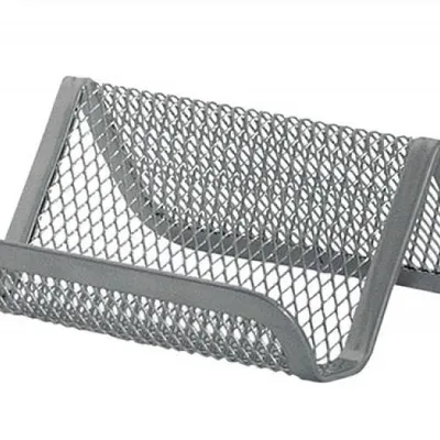 Stojak na wizytówki 95x75x45mm Q-Connect office set srebrny metalowa siatka