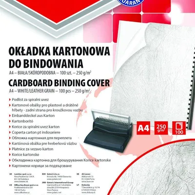 Karton do bindowania skóropodobny a4 OFFICE PRODUCTS delta biały 100 szt