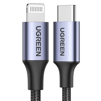 Kabel lightning do usb-c UGREEN pd 3a us304, 1.5m (czarny)