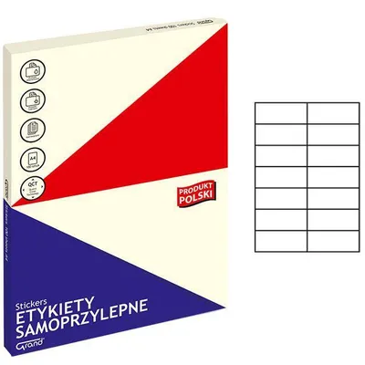 Etykiety samoprzylepne 105x42.3mm Grand 150-1052 białe 100ark*14szt