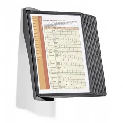 System prezentacyjny naścienny z 10 panelami a4 DURABLE sherpa style wall 585401 czarnymi