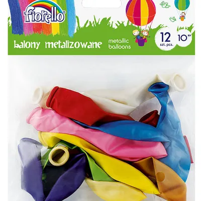 Balony 10" Fiorello 170-2451 metaliczny mix kolorów 12szt