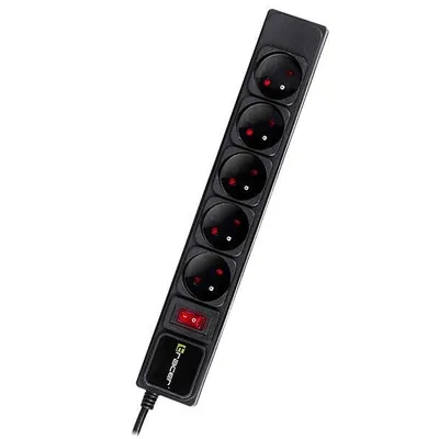 Tracer listwa zasilająca powergear 1.5m black 5 gniazd