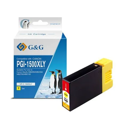G&g kompatybilny ink / tusz z pgi 1500xl, yellow, np-c-1500xly/c, dla canon maxify mb2050, mb2350