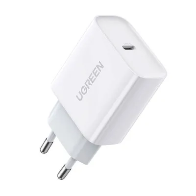 Ładowarka sieciowa UGREEN cd137, 20w, pd 3.0, usb-c (biała)