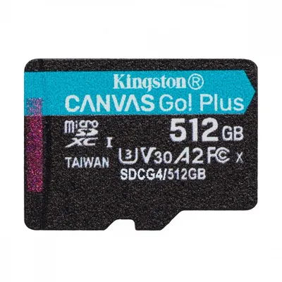 Kingston karta pamięci microsd 512gb canvas go! plus 200mb/s a2 u3 v30