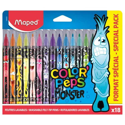 Flamastry MAPED colorpeps monster 18 szt