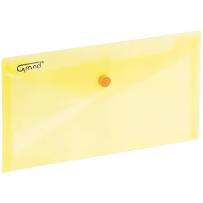 Teczka kopertowa na guzik dl Grand zp046 120-1869 tranparentna żółta pp