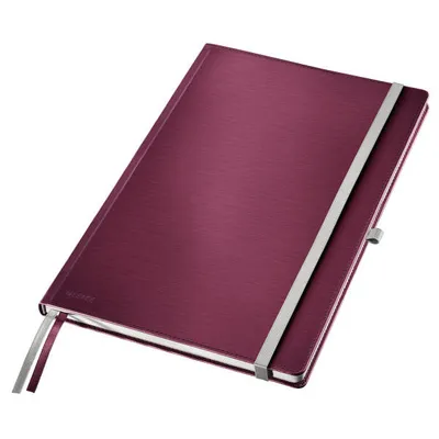 Notatnik a4 LEITZ style 44760028 rubinowa czerwień w kratkę twarda oprawa 80 kartek