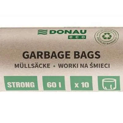 Worki ldpe DONAU ECO czarne 60l 10szt.