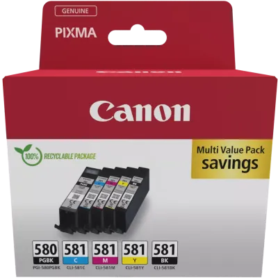 Canon oryginalny ink / tusz pgi-580 pgbk/cli-581 cmyk, 2078c007, cmyk, blistr, 1*11.2 + 4*5.6ml, 5-pack
