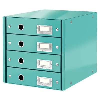 Pojemnik z szufladami 286x358x282mm LEITZ click & store wow 60490051 turkusowy 4 szuflady