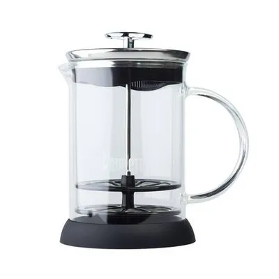 Kawiarka Bialetti cappuccinatore vetro 6tz - ręczny spieniacz do mleka 330ml