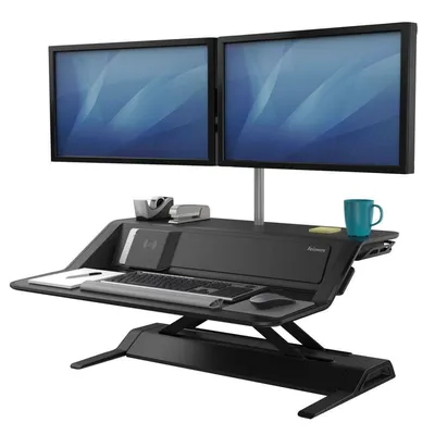 Stanowisko do pracy stojąco-siedzącej 832x568/140x616 Fellowes sit-stand lotus dx 8081001 czarne