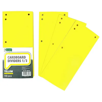 Przekładki 1/3 a4 D.RECT żółte karton 200g 100szt