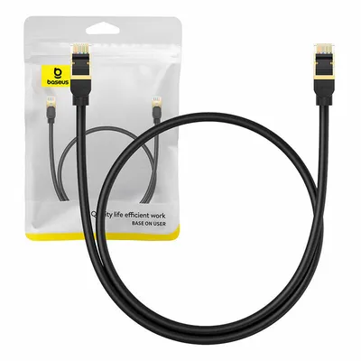 Kabel sieciowy kat. 8 Baseus ethernet rj45, 40gbps, 0,5m (czarny)
