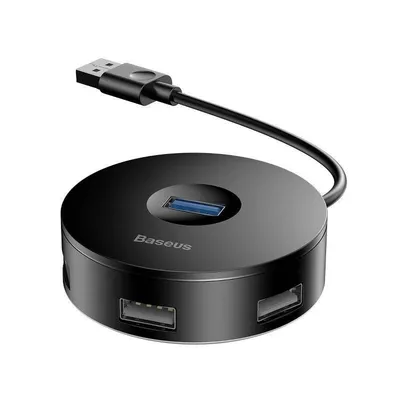 Hub 4w1 usb do usb 3.0 + 3x usb 2.0 Baseus 15cm (czarny)