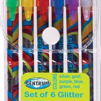 Długopisy żelowy pvc CENTRUM glitter 83885 brokat*6 1.0mm 6szt