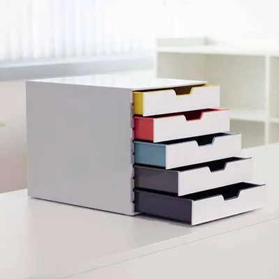 Pojemnik 280x292x356mm DURABLE varicolor 762527 biały 5 szuflad
