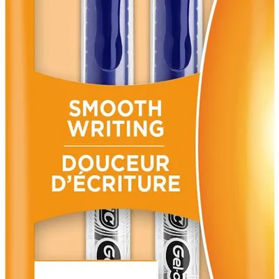 Długopis żelowy z gumowanym uchwytem BIC gel-ocity stic 989707 niebieski 0.5mm transparentna obudowa 2szt