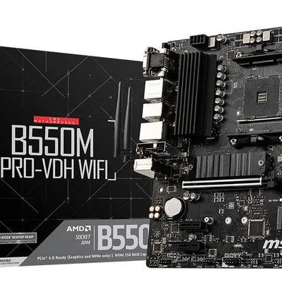 Msi płyta główna b550m pro-vdh wifi am4 4ddr4 hdmi/dp/vga m.2 matx