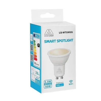 Żarówka led 5,5 w biała dgm smart spotlight ls-wt5w5g gu10 2700 - 6500 k 350 lm wifi 2.4