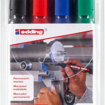 Marker permanentny EDDING 300 mix*4 1.5-3mm 4szt