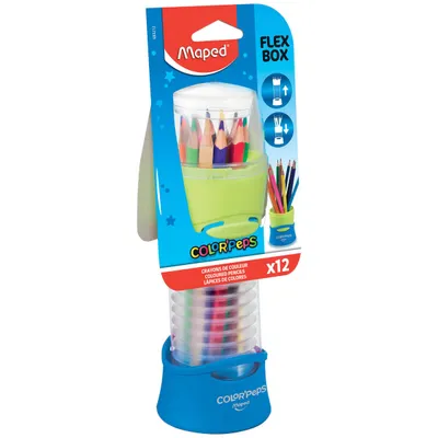 Kredki MAPED colorpeps trójkatne w elastycznym poj. 12 szt zawieszka