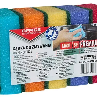 Gąbka OFFICE PRODUCTS maxi premium mix kolorów 5 szt