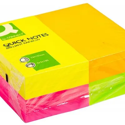 Karteczki samoprzylepne 127x76mm Q-Connect rainbow neonowe mix 12x100kart