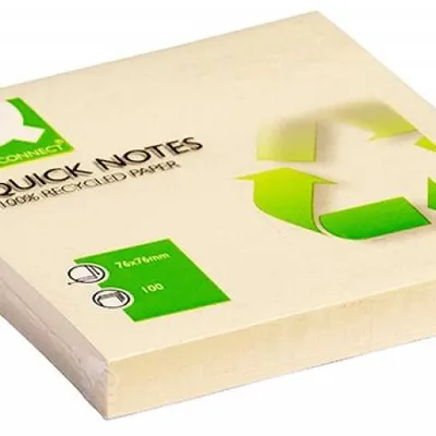 Karteczki samoprzylepne 76x76mm Q-Connect 100% recycled żółte 100kart