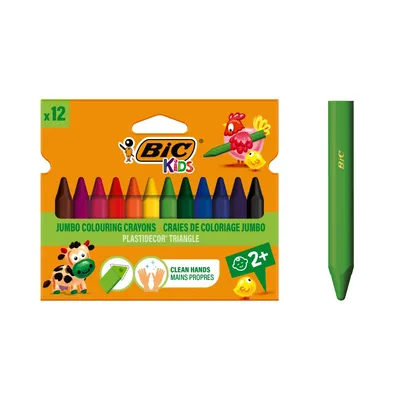 Kredki świecowe BIC kids plastidecor triangle 8297733 mix*12