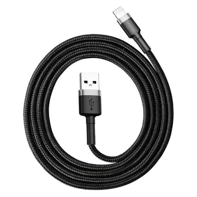 Kabel lightning usb Baseus cafule 2,4a 1m (szaro-czarny)