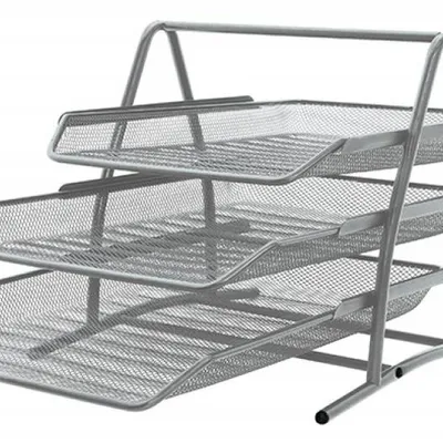 Szuflada na dokumenty 273x262x350mm Q-Connect office set 3 szuflady srebrna metalowa siatka